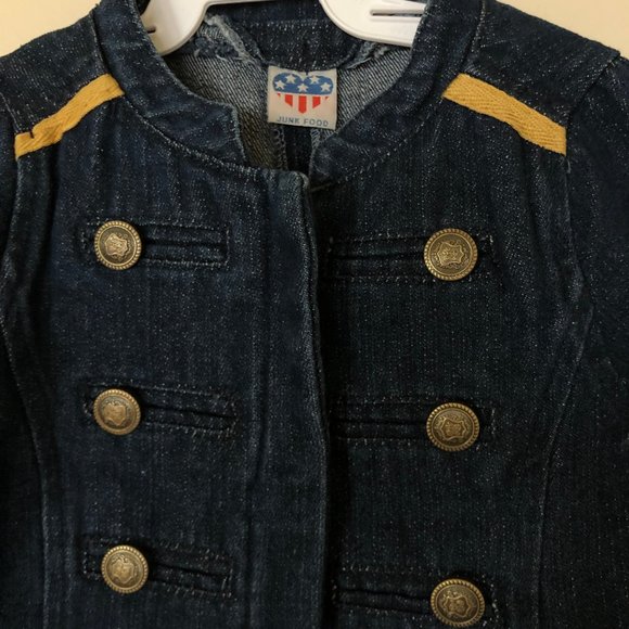 Denim jacket with gold embellishments - Picture 3 of 7